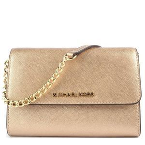 💰💰MK Jet Set Travel Large Gold Leather Crossbody